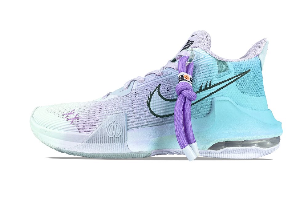 Nike Air Max Impact 3 Cushioning Wear-Resistant Low-Top Basketball Shoes Unisex Blue Purple