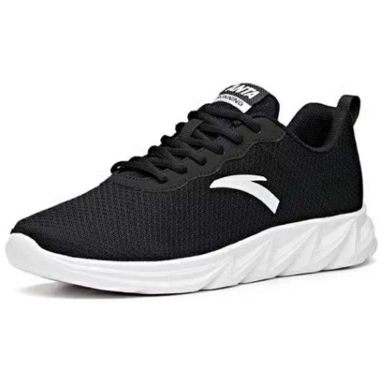 Anta Cushioning, Wear Resistant Low Top Casual Running Shoes Men's Black White