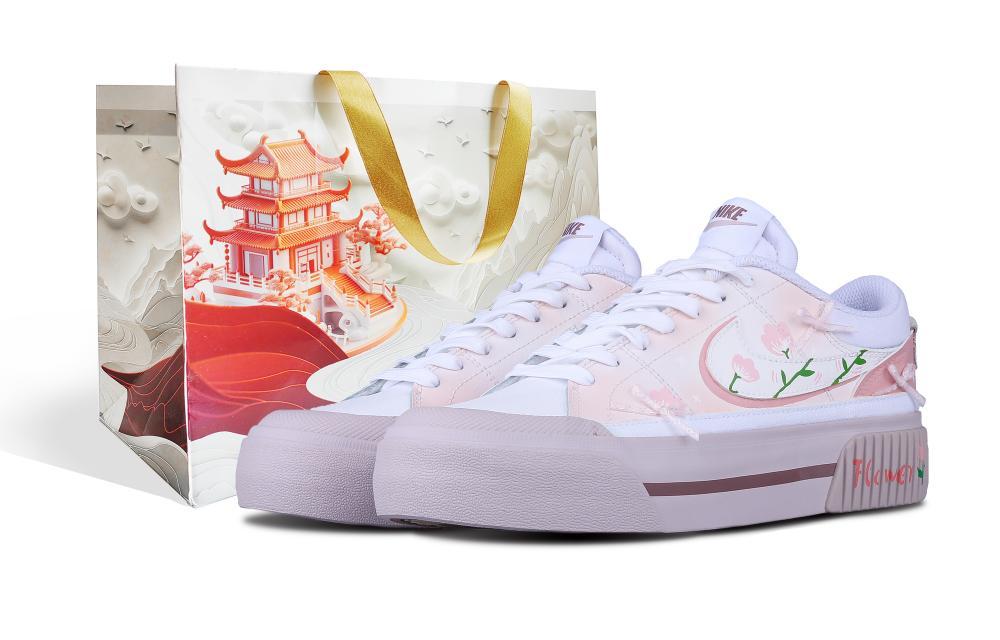 Nike Court Legacy Life Mù Tulip Special Box Slip-Resistant Breathable Low-Top Skateboard Shoes Women's White Pink