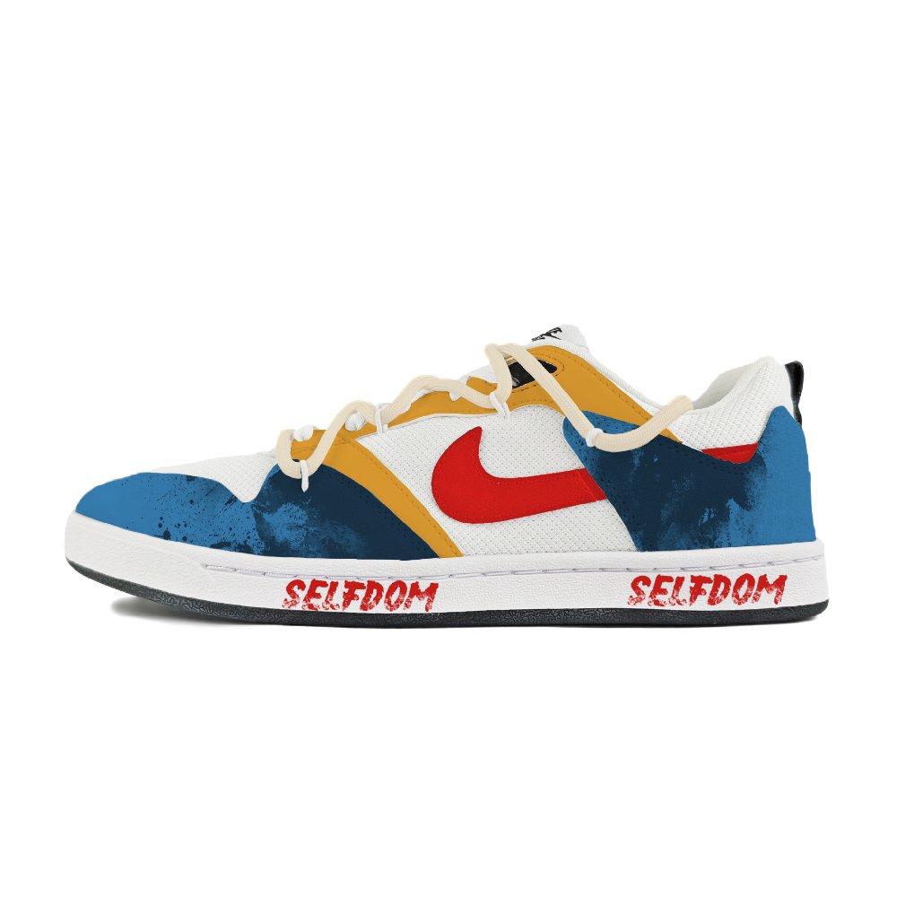 Nike SB Alleyoop Abrasion Resistant Low Top Skateboard Shoes Men's White Blue Orange