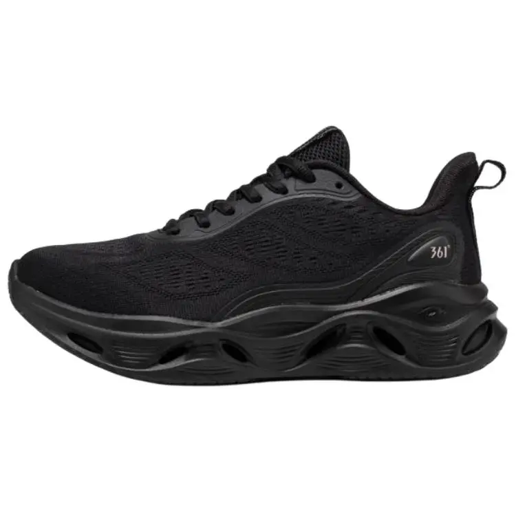 361° Cushioning, Breathable, Slip Resistant Low Top Long Distance Running Shoes Women's Obsidian Black Luxury Gold