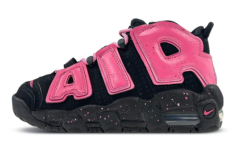 Nike Air More Uptempo Mid-Top Vintage Basketball Shoes Women's Black Red