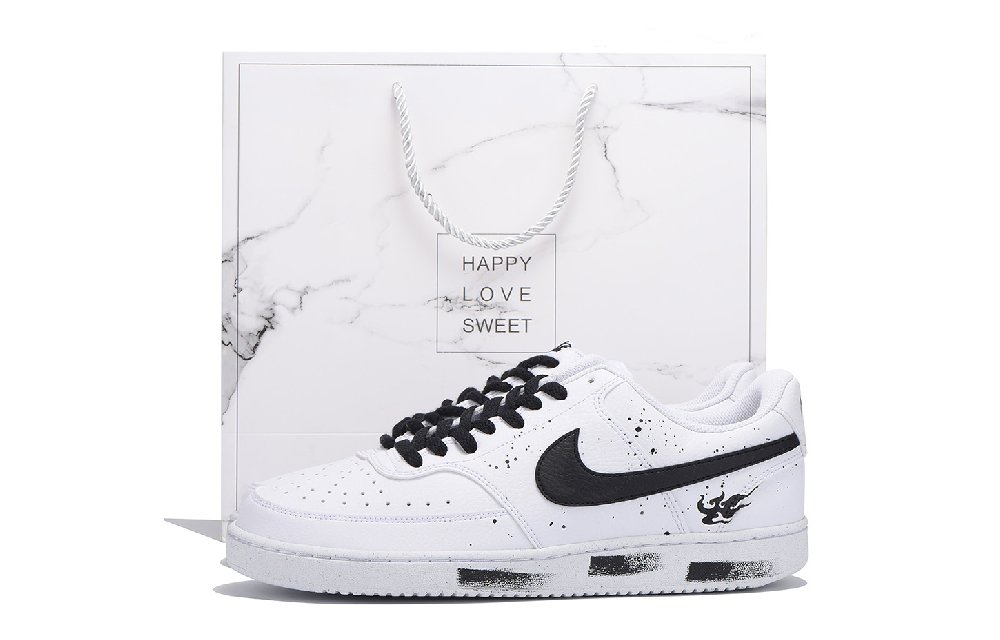 Nike Court Vision 1 Slip-Resistant Coverage Low-Top Skateboard Shoes Men's White