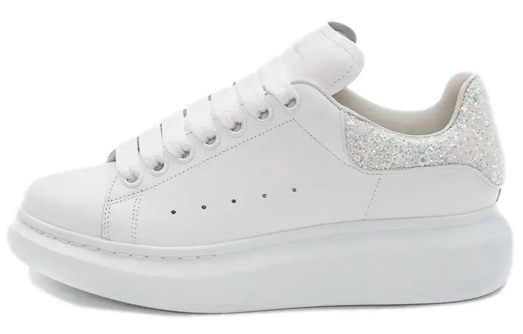 Alexander McQueen Oversized Sneaker 'White Silver Glitter' Women's