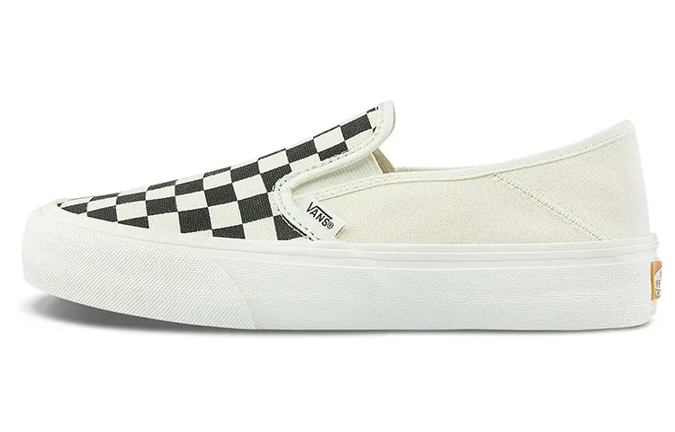 Vans Slip On Grid Breathable Non Slip One Pedal Low Top Canvas Skate Shoes Unisex Black White