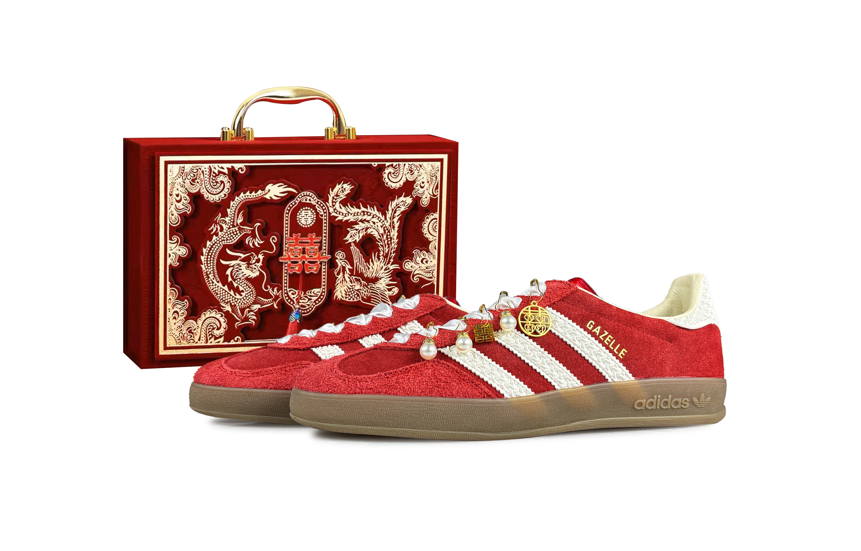 Adidas Originals GAZELLE INDOOR Match Made In Heaven Anti Slip Wear Resistant Low Top Skateboard Shoes Unisex Red White купить в интернет-магазине Yoocart с быстрой доставкой по России.
