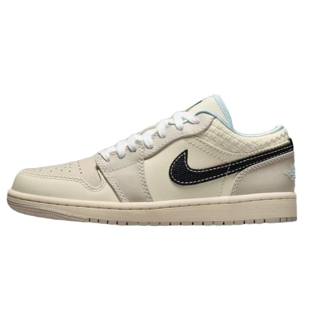 Jordan Air Jordan 1 Anti-Slip Wear-Resistant Low-Top Vintage Basketball Shoes Women's Beige Brown