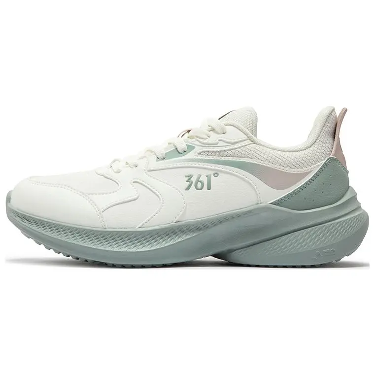 361° Anti-Slip And Wear-Resistant Coverage Low-Top Casual Sprint Running Shoes Women's White Green
