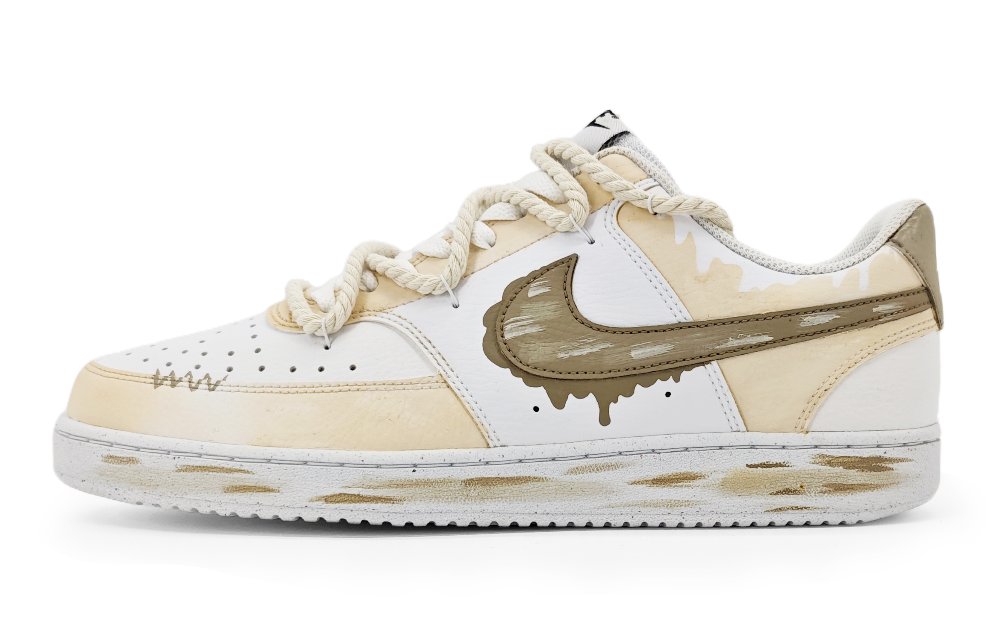 Nike Court Vision 1 Slip-Resistant Low-Top Skateboard Shoes Men's Khaki