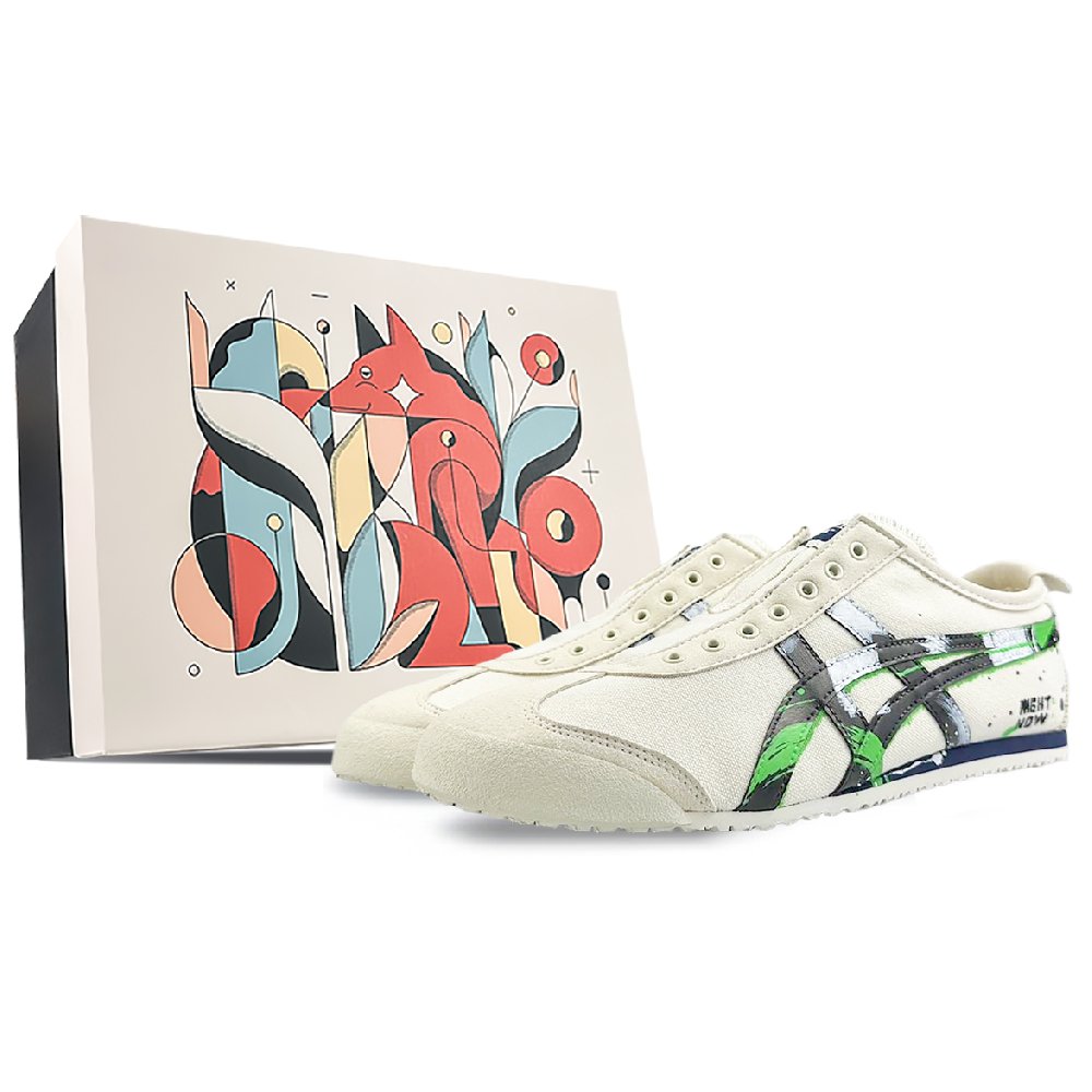 Onitsuka Tiger MEXICO 66 Durable Lightweight Moisture-Wicking Low-Top Casual Shoes Unisex Beige Black Green