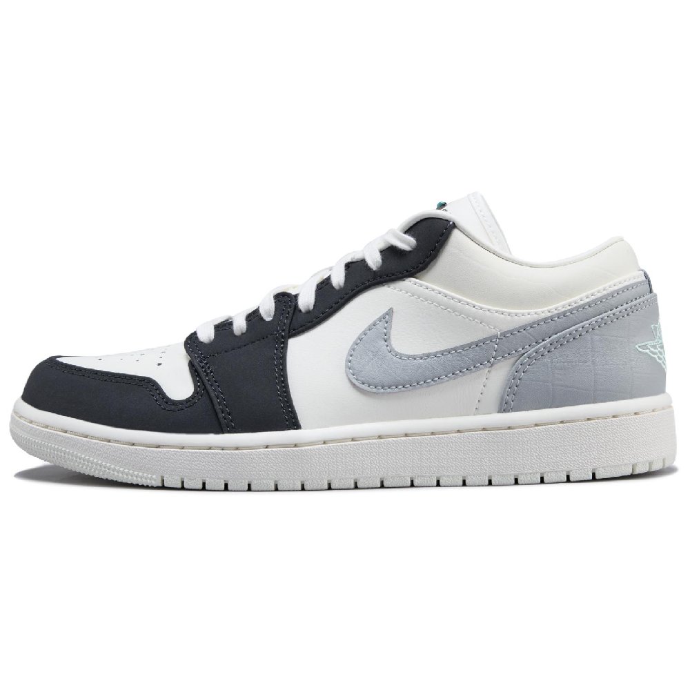Jordan Air Jordan 1 Abrasion Resistant Low Top Vintage Basketball Shoes Men's White Gray Black
