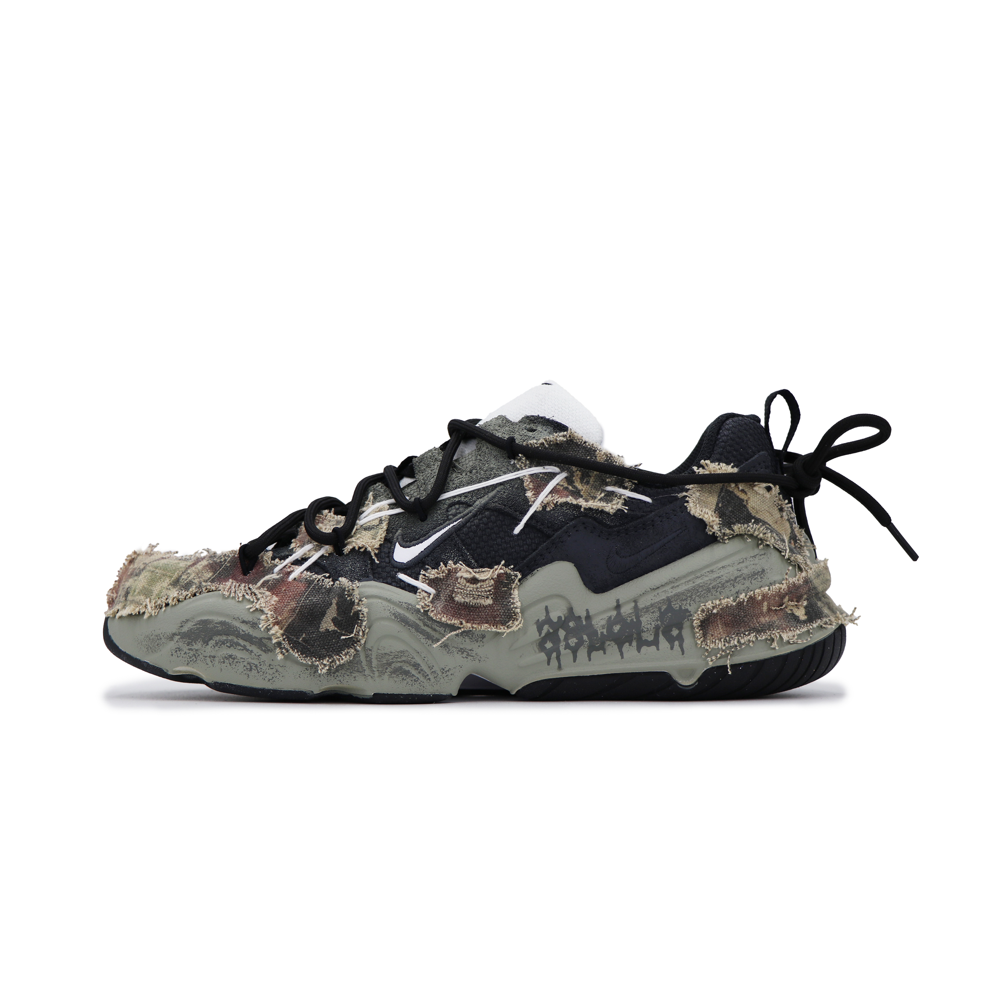 Nike Tech Hera Abrasion Resistant Low top Casual Shoes Unisex Black Green