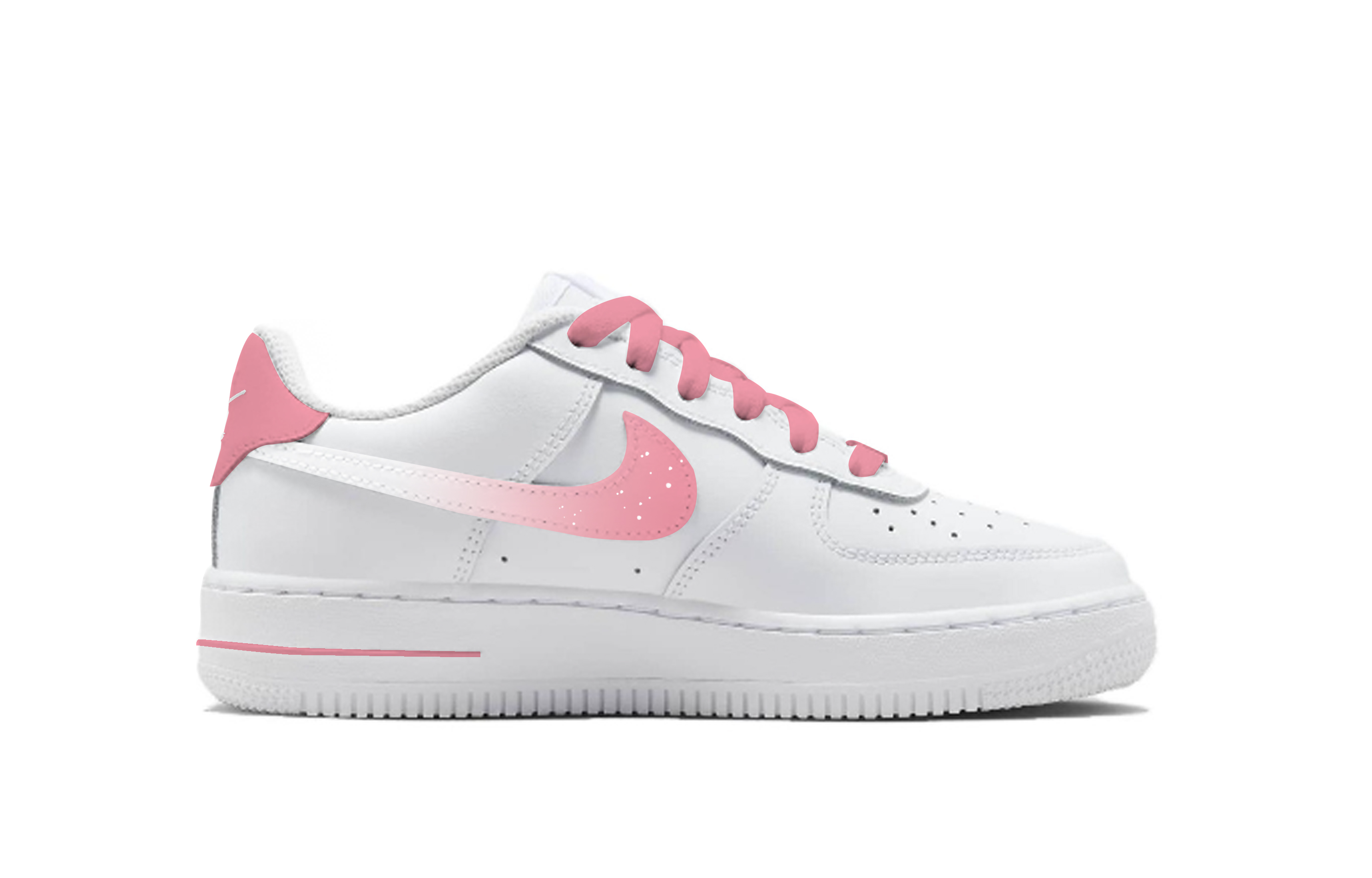Nike Air Force 1 Pink Girlish Cushioning, Wear Resistant Low top Skateboard Shoes Unisex Pink White