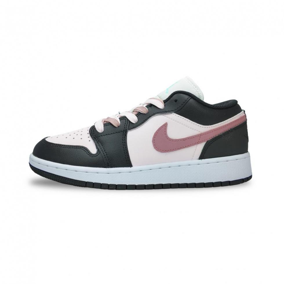 Jordan Air Jordan 1 Cushioning Wear-Resistant Low-Top Vintage Basketball Shoes GS Black Pink