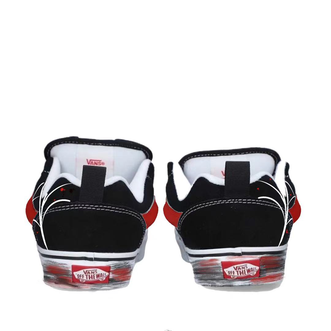 Vans Knu Skool Gothic Spider Anti Slip Wear Resistant Low Top Skateboard Shoes Unisex Black Red купить в интернет-магазине Yoocart с быстрой доставкой по России.