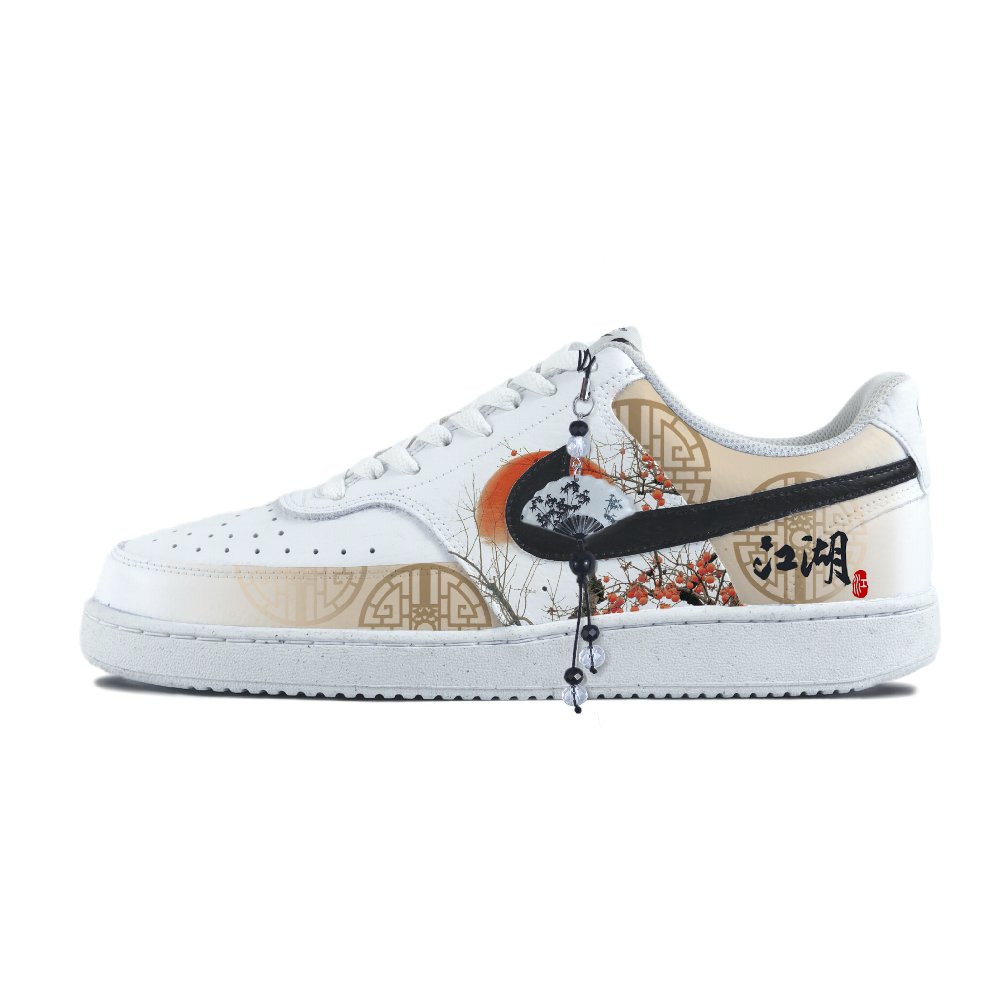 Nike Court Vision 1 Abrasion Resistant Low Top Skateboard Shoes Unisex White