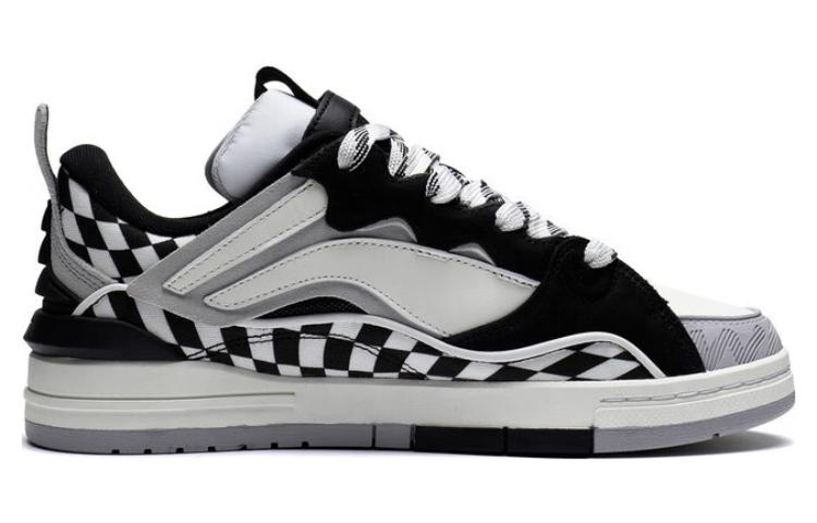 LiNing Wave Golden Anti-Slip Wear-Resistant Low-Top Skateboard Shoes Men's Black White