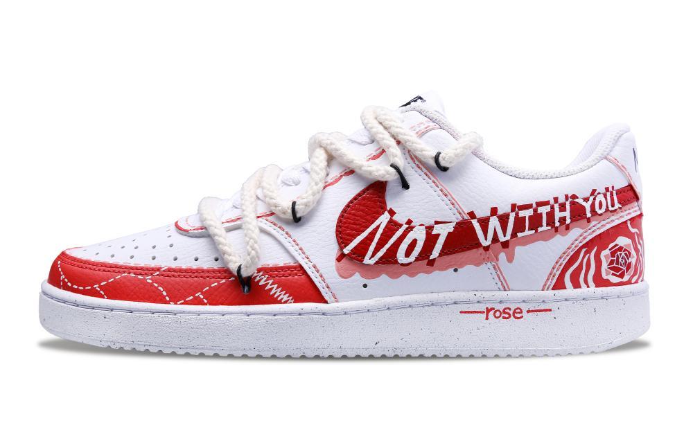 Nike Court Vision 1 Mù-Mei You're Not Good Anti-Slip Wear-Resistant Low-Top Skateboard Shoes Men's Red