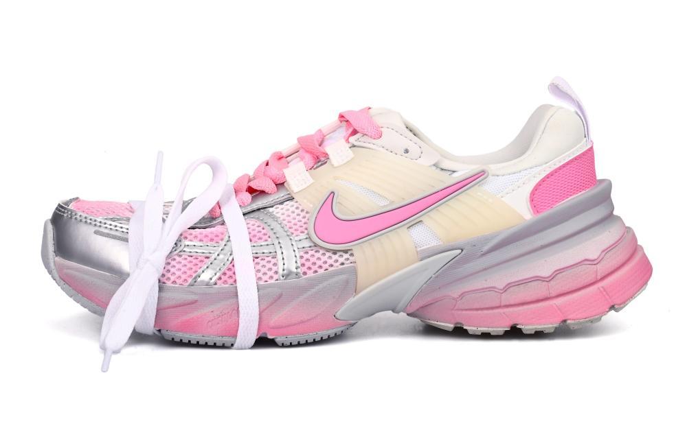 Nike V2K Run Waterproof And Breathable Moisture Wicking Low Top Running Shoes Women's Silver Pink