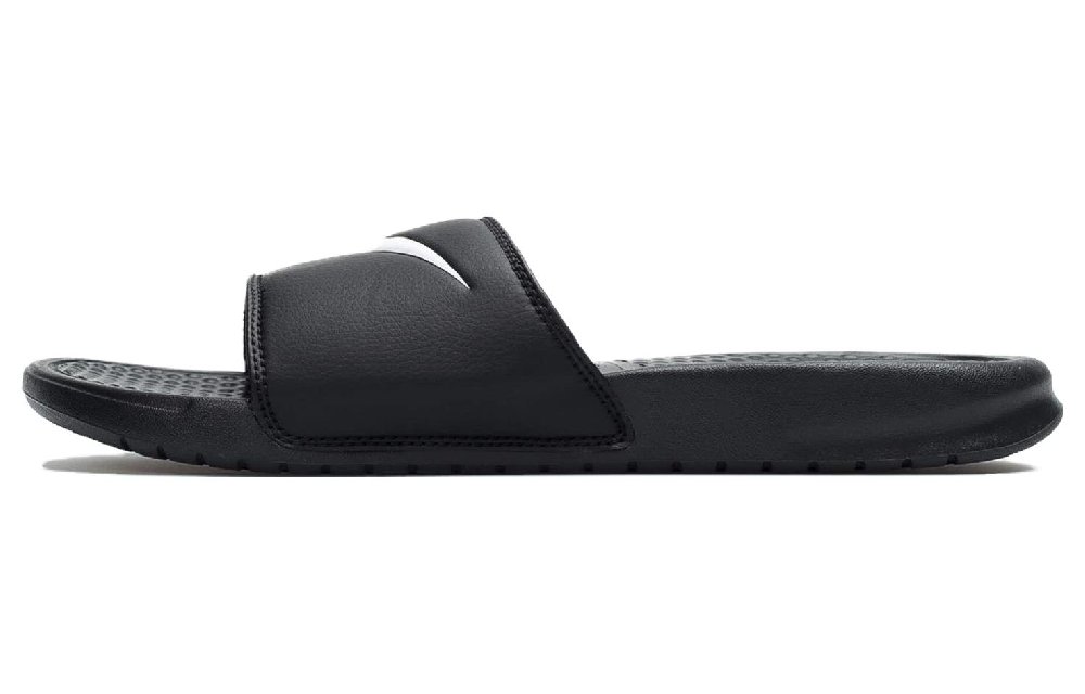 Nike Benassi Swoosh Fashion Black White Slippers 'Black White' Women's