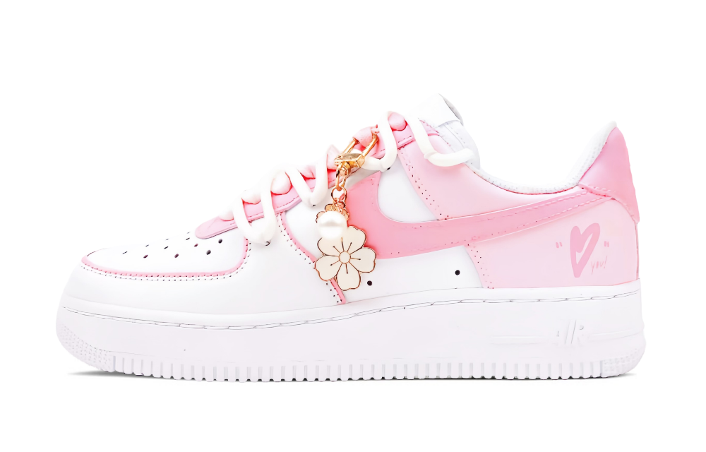 Nike Air Force 1 Durable Lightweight And Breathable Low-Top Skateboard Shoes Women's Pink White