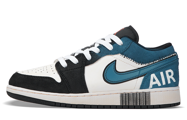 Jordan Air Jordan 1 Low-Top Vintage Basketball Shoes Women's Black Blue