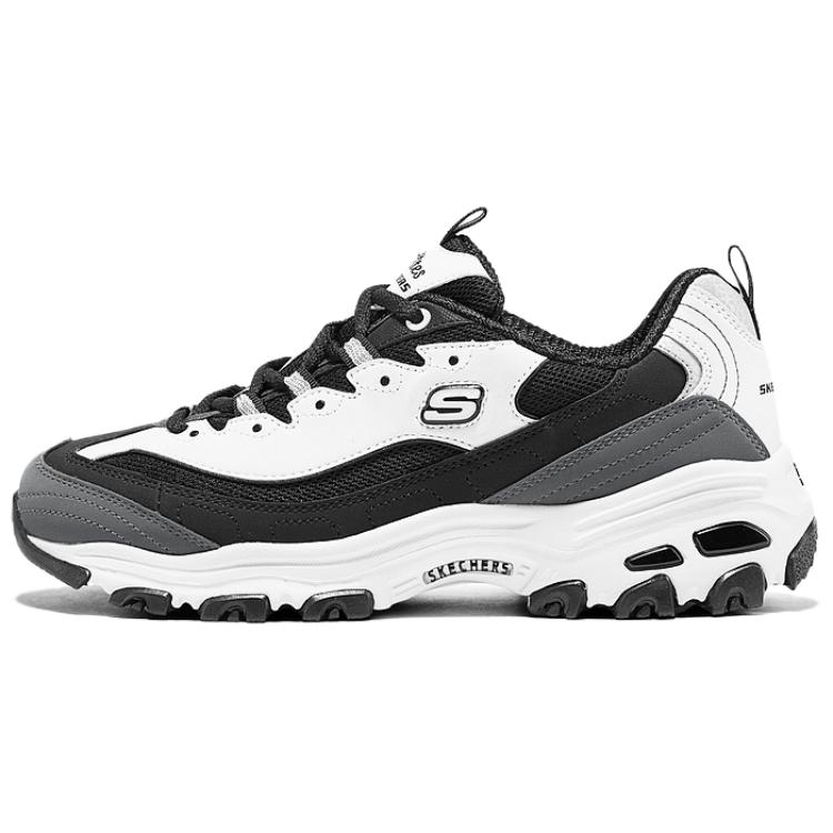 Skechers D'LITES 1.0 Abrasion Resistant Low top Chunky Sneakers Women's Black White