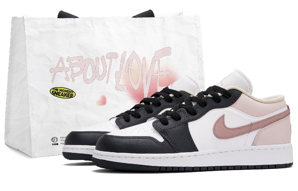 Jordan Air Jordan 1 Sunset Berry Low Top Vintage Basketball Shoes Unisex Black Pink