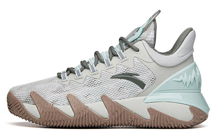 Anta Reverse Blade Anti-Slip And Wear-Resistant Lightweight Low-Top Basketball Shoes Men's Gray Green