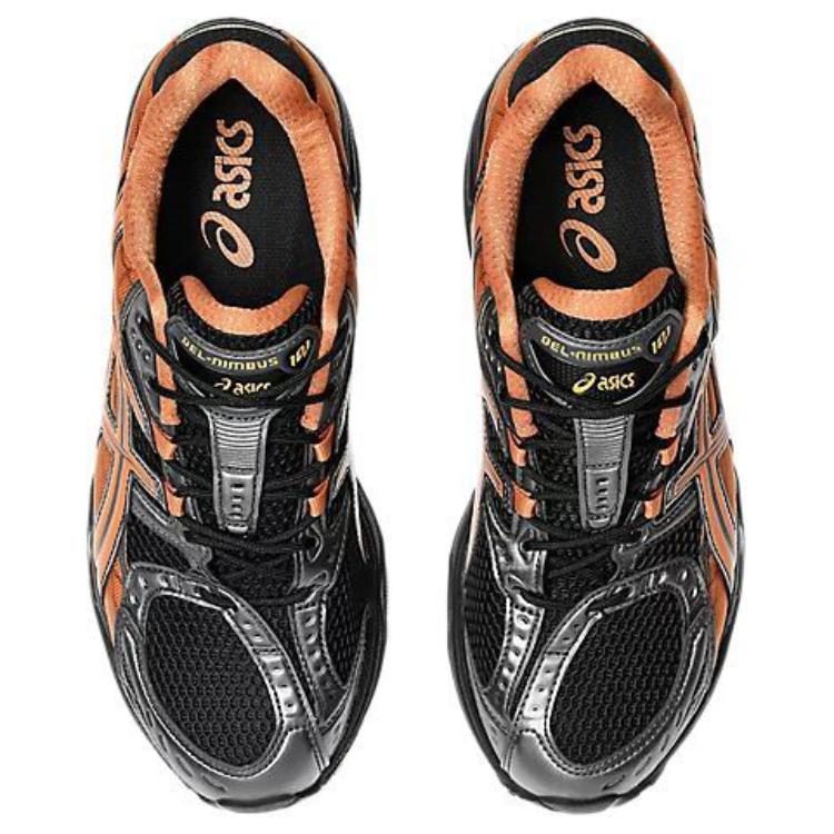 Asics GEL Nimbus 10.1 Anti Slip Wear Resistant Low Top Running Shoes Unisex Black Orange