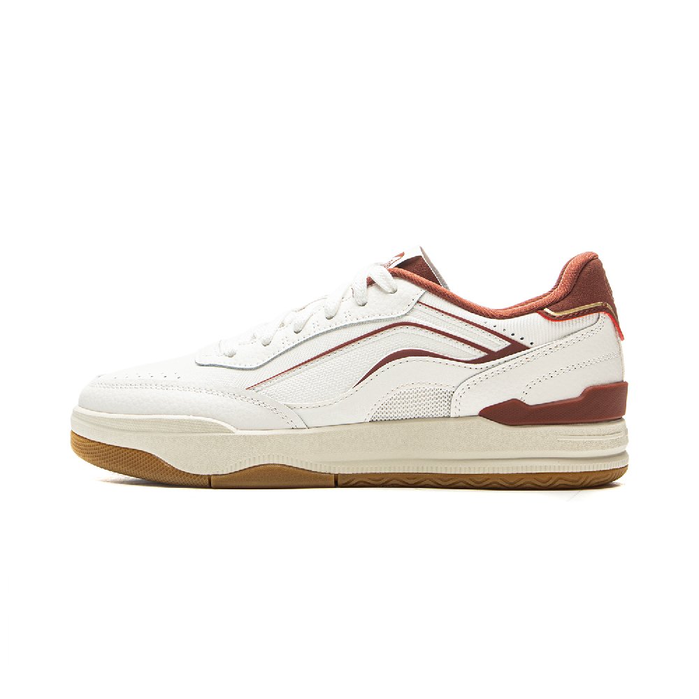LiNing Moon Glaze Slip Resistant, Abrasion Resistant, Breathable Low Top Skateboard Shoes Women's White Red