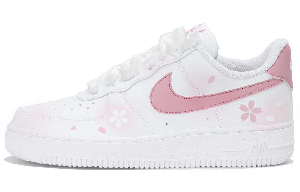 Nike Air Force 1 Abrasion Resistant Low Top Skateboard Shoes Women's White Pink