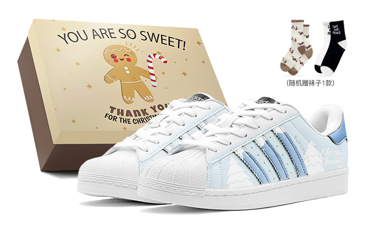 Adidas Originals Superstar Christmas Gift, Love Of Snowflake Low Top Skateboard Shoes Unisex Blue White купить в интернет-магазине Yoocart с быстрой доставкой по России.