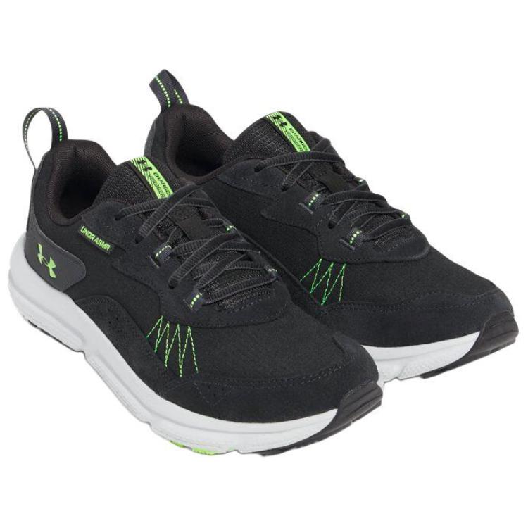 Under Armour Charged Verssert Anti Slip Wear Resistant Low Top Casual Running Shoes Men's Black Green