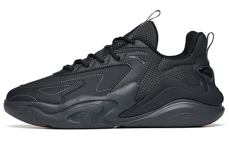 Anta Chao Worship 3.0 Anti-Slip Wear-Resistant Low-Top Sports Casual Shoes Black Gray Color