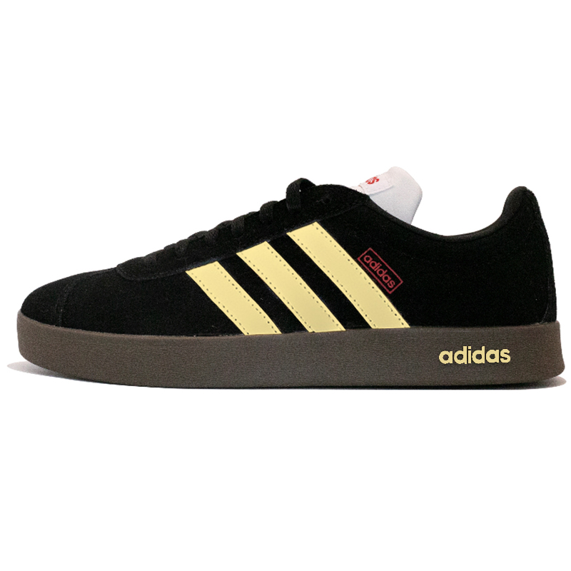 Adidas Neo VL Court 2.0 Daybreak Light Wear-Resistant Slip-Resistant Low-Top Skateboard Shoes Unisex Black Yellow