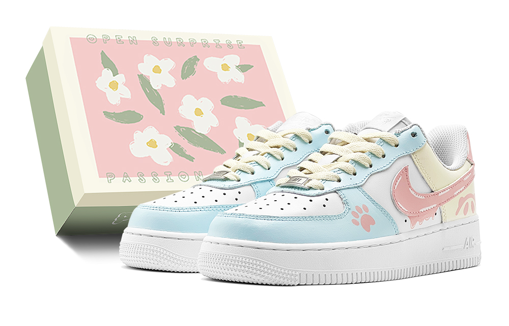 Nike Air Force 1 Low top Skateboard Shoes GS Blue Pink