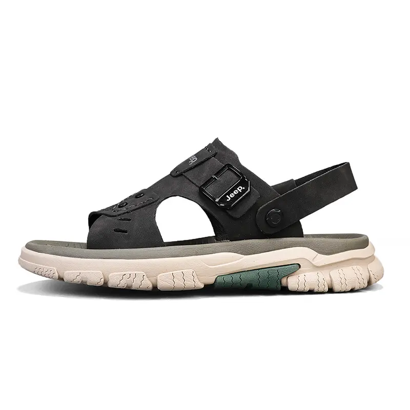 Jeep Beach Sandals Men's Dark Brown/Light Gray
