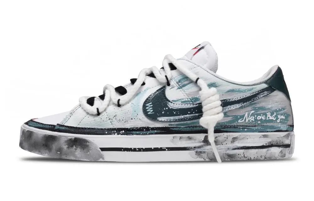 Nike Court Legacy Wear resistant And Lightweight Low top Skateboard Shoes Unisex Gray Green