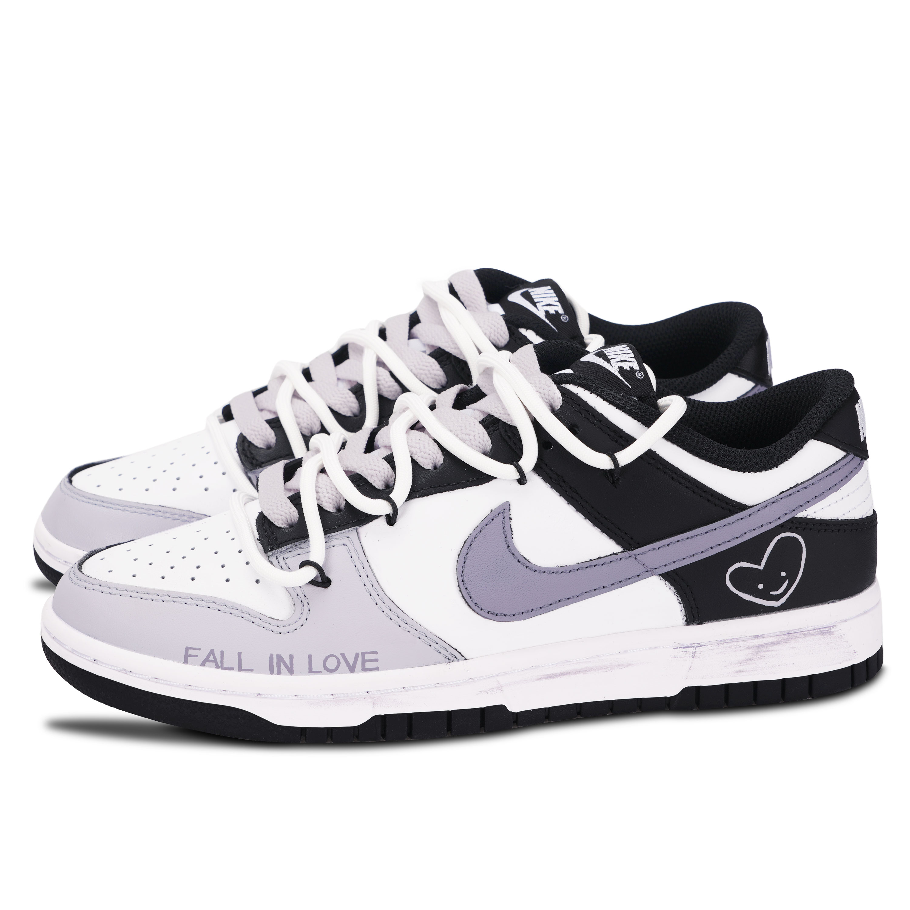 Nike Dunk Black White, Falling In Love Abrasion Resistant Low Top Skateboard Shoes Unisex Black Purple купить в интернет-магазине Yoocart с быстрой доставкой по России.