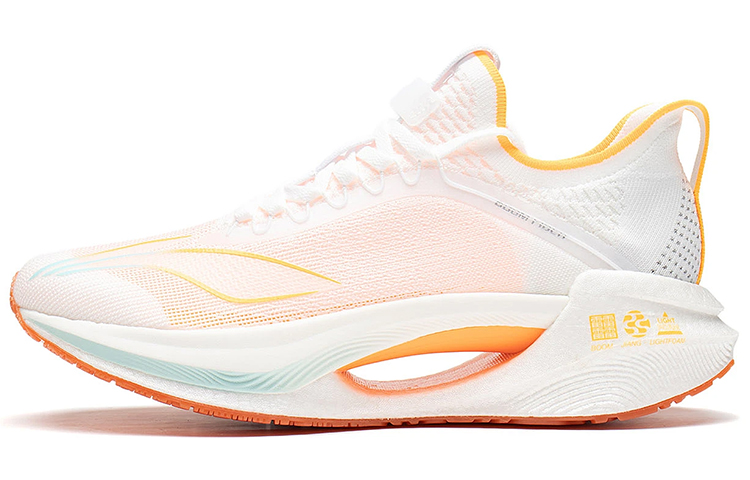 LiNing Jueying Essential 䨻 Cushioning Lightweight Rebound Low-Top Running Shoes Men's Fluorescent Mango Orange