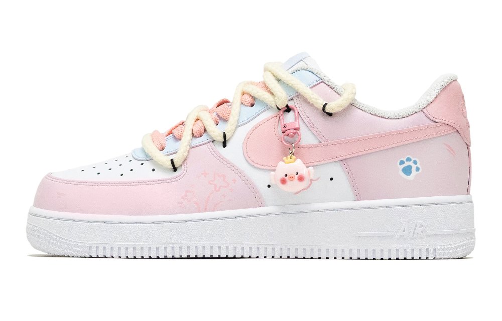 Nike Air Force 1 Air Force 1, Cute Pig Fun Steps Anti Slip Wear Resistant Low Top Skateboard Shoes Men's Pink