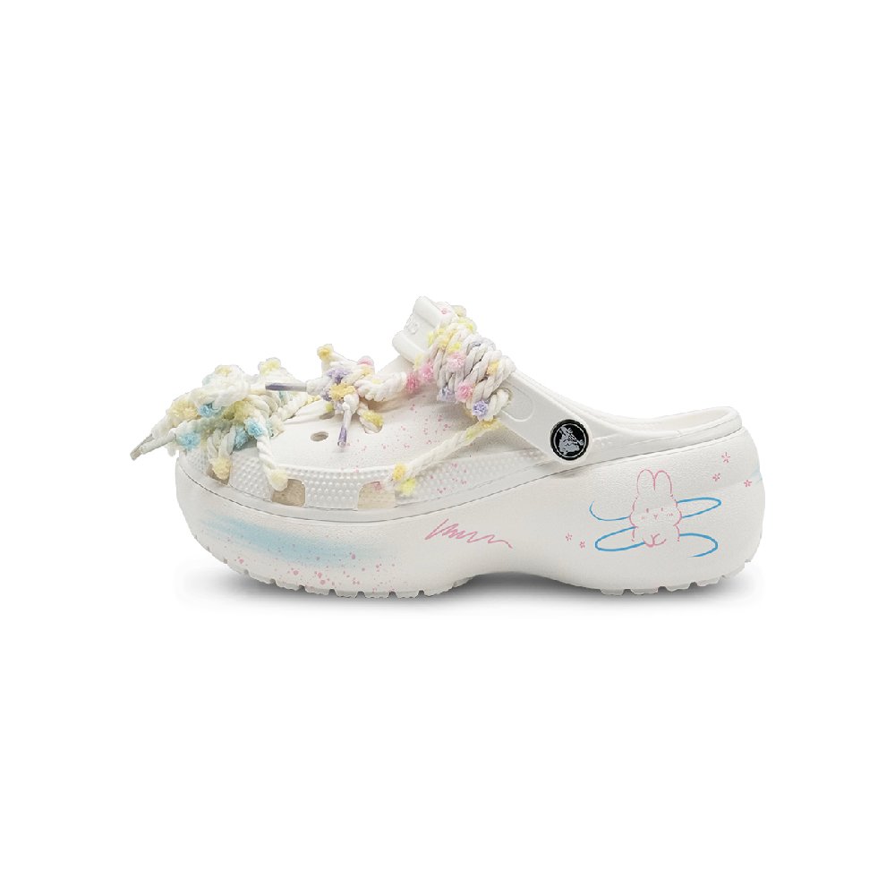 Crocs Classic Platform Clog Bunny Paradise Clogs Women's White