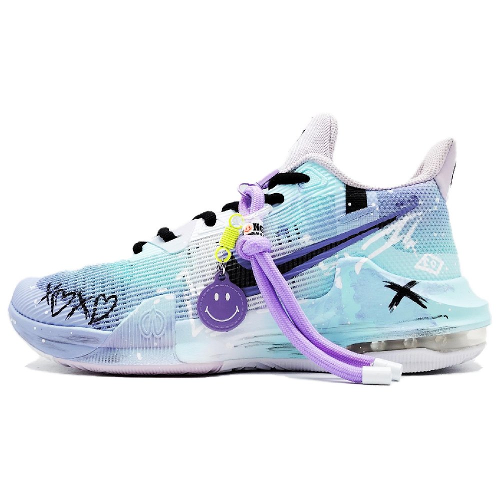 Nike Air Max Impact Anti-Slip Wear-Resistant Low-Top Basketball Shoes Unisex Blue Purple