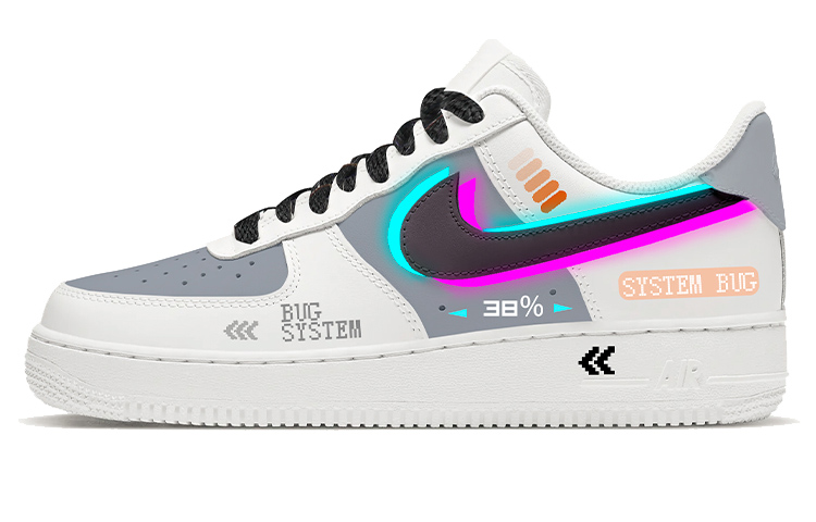 Nike Air Force 1 Low '07 Low Top Skateboard Shoes Men's White Gray Blue Purple