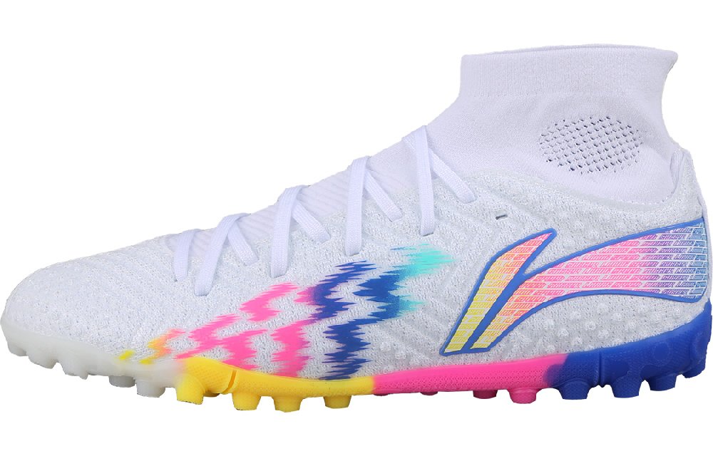 LiNing Shadow 2 TF Turf Artificial Ground Shock Absorbers Soccer Shoes Men's Blue White Colorful