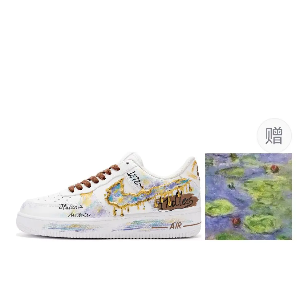 Nike Air Force 1 Abrasion Resistant Low top Skateboard Shoes Women's Blue Purple