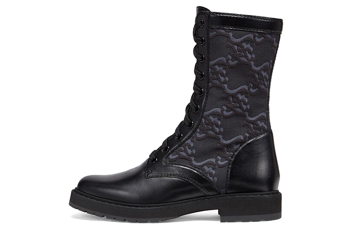 FENDI Women's Leather Biker Boot 'Black'