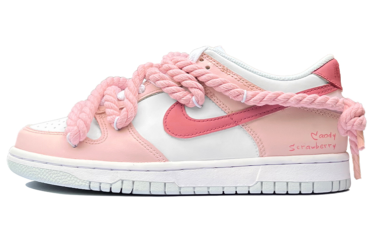 Nike Dunk Low Low-Top Skateboard Shoes GS Pink White