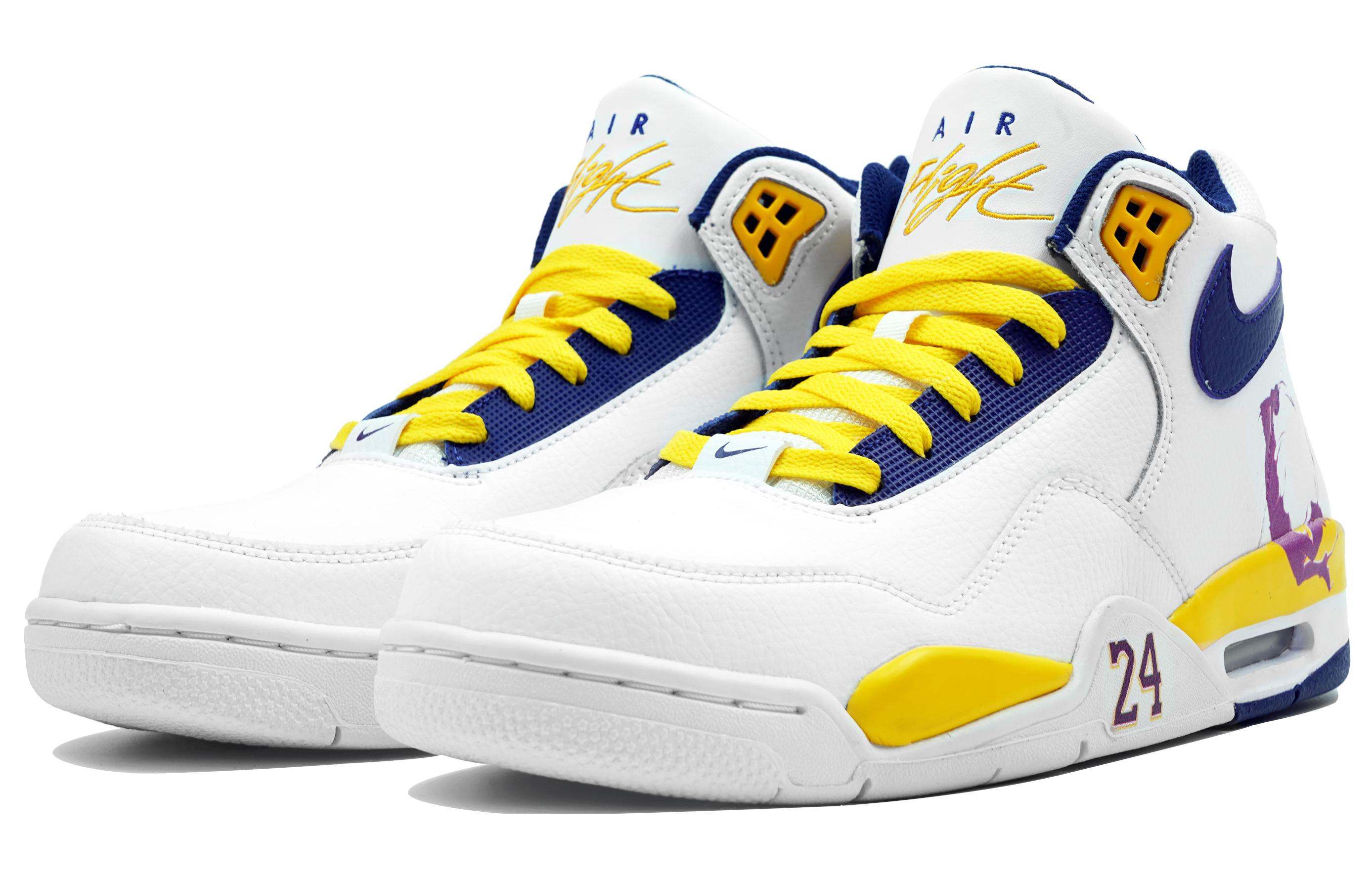 Nike Flight Legacy Kaleidoscope Purple Gold Kobe Box Mid-Top Vintage Basketball Shoes Men's White Blue Yellow купить в интернет-магазине Yoocart с быстрой доставкой по России.